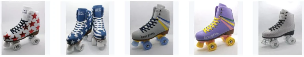 Hot Selling Adjustable 4 Flashing PU Wheels Roller Quad Ice Skates Shoes for Kids Adults