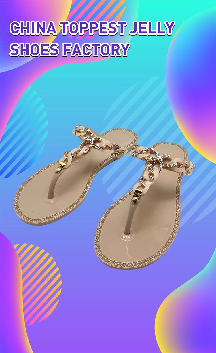 Manufacturer Supplier Summer Women and Ladies Tong Sandasl Jelly Flip-Flop