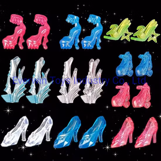 Giocattoli per bambini Scarpe con tacco alto per bambole in plastica per bambola 1/6